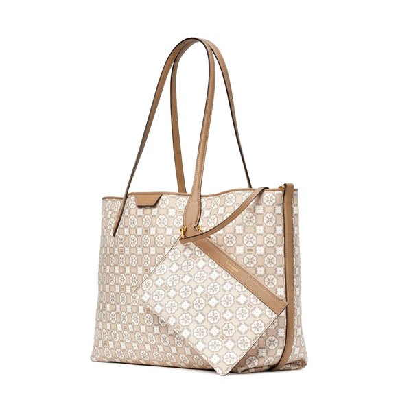 kate spade Handbags - New Kate Spade Flower Monogram Coated Canvas Tote Natural Multi with Pouch